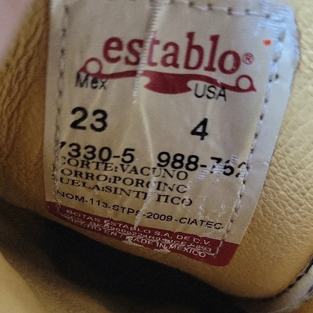 Establo Toddler  Brown Embroidered  Western Cowboy Boots Size 4